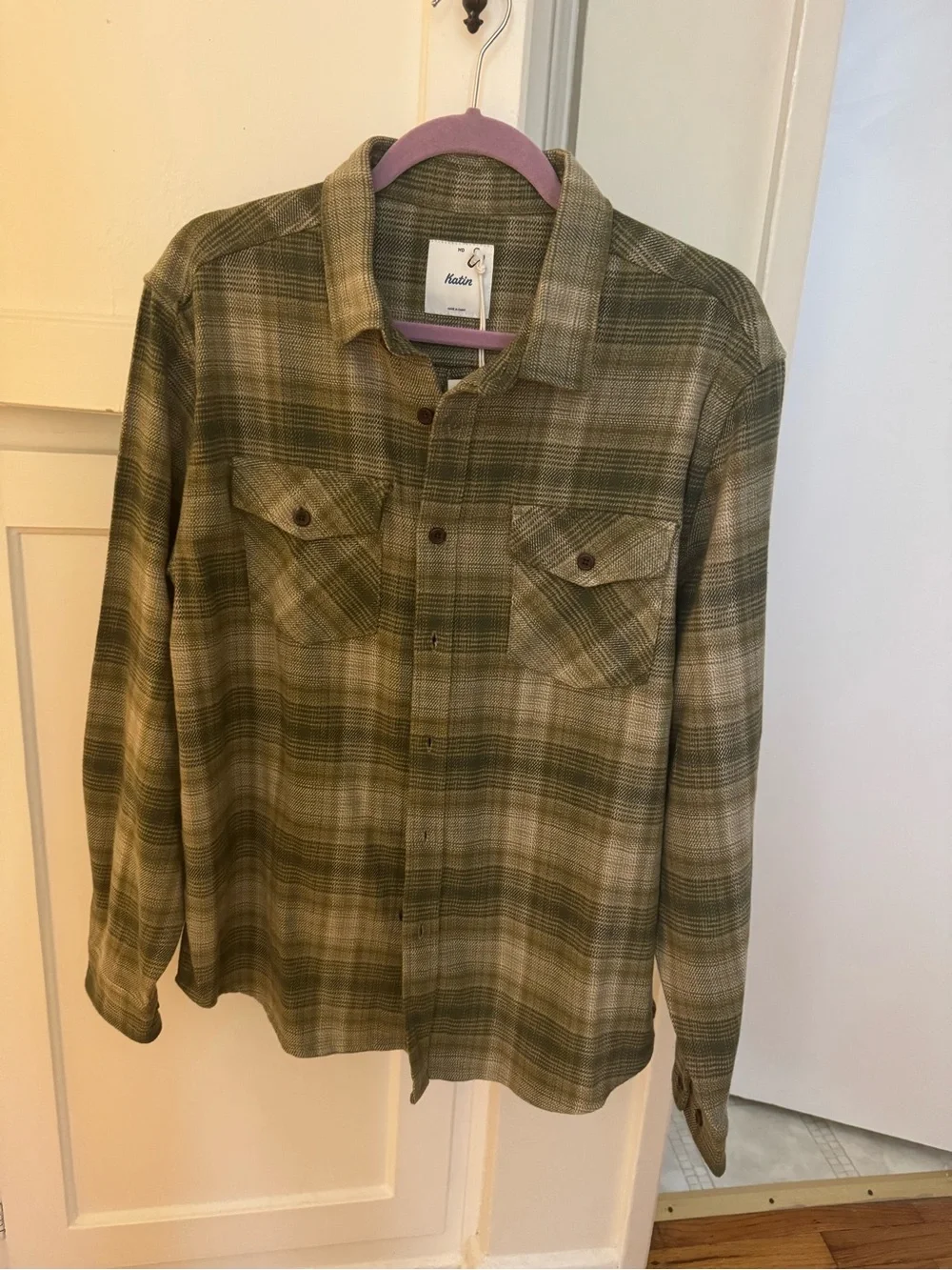NWT- Katin - Sierra Flannel - Moss medium.